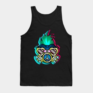 Punky Gas Mask - Red and Blue Ed. Tank Top